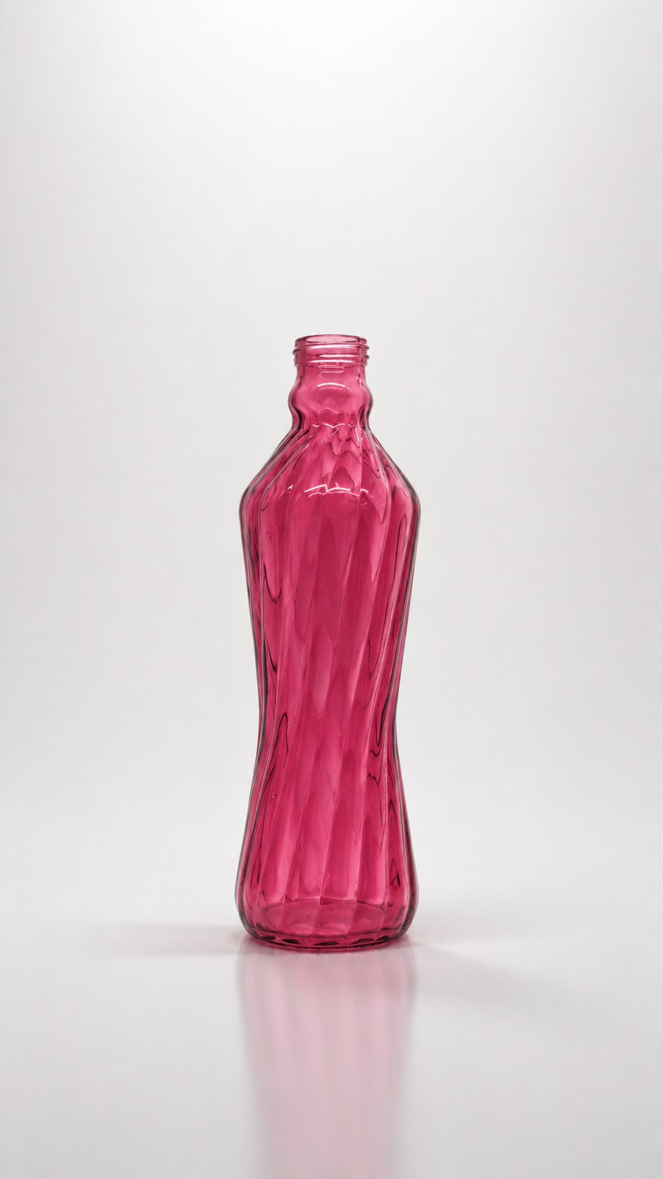 Magenta Twisted Glass Bottle